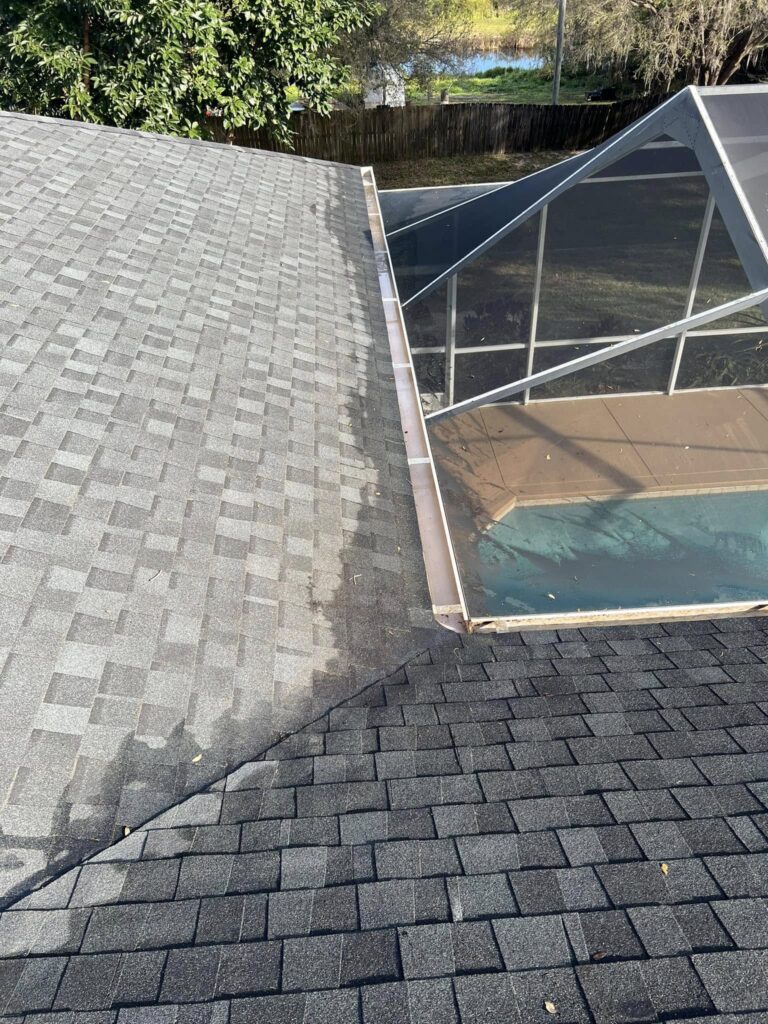 Gutter Cleaning in Winter Haven 4 a roof with a screen on it. The best gutter cleaning in Winter Haven