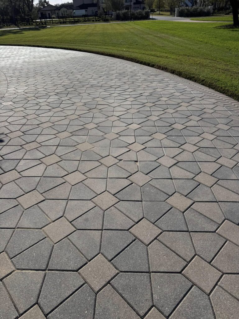 Intricately designed pavers. The best paver sealing in Central Florida